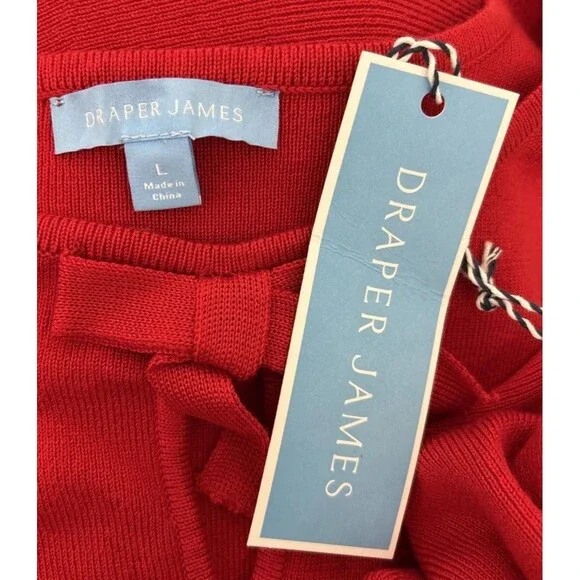 Draper James Bow Neck Detail Fit & Flare Mini Sweater Dress Size Large - Picture 6 of 16